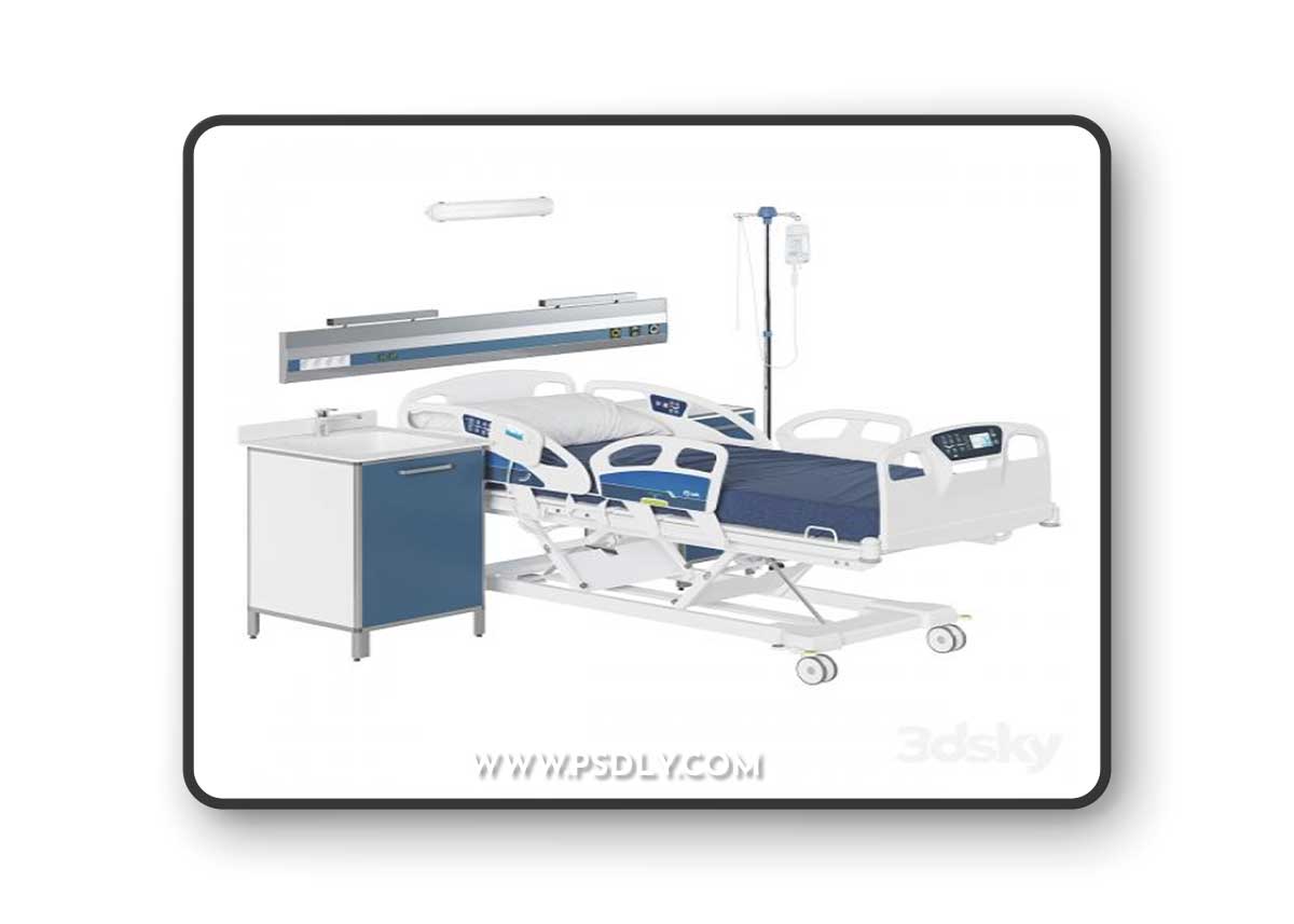 Hospital room equipment 3D Model