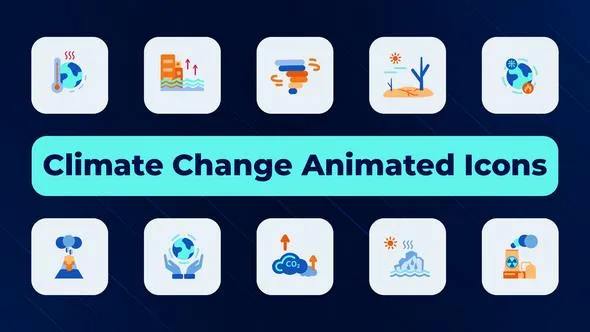 Videohive Climate Change Animated Icons 50370526