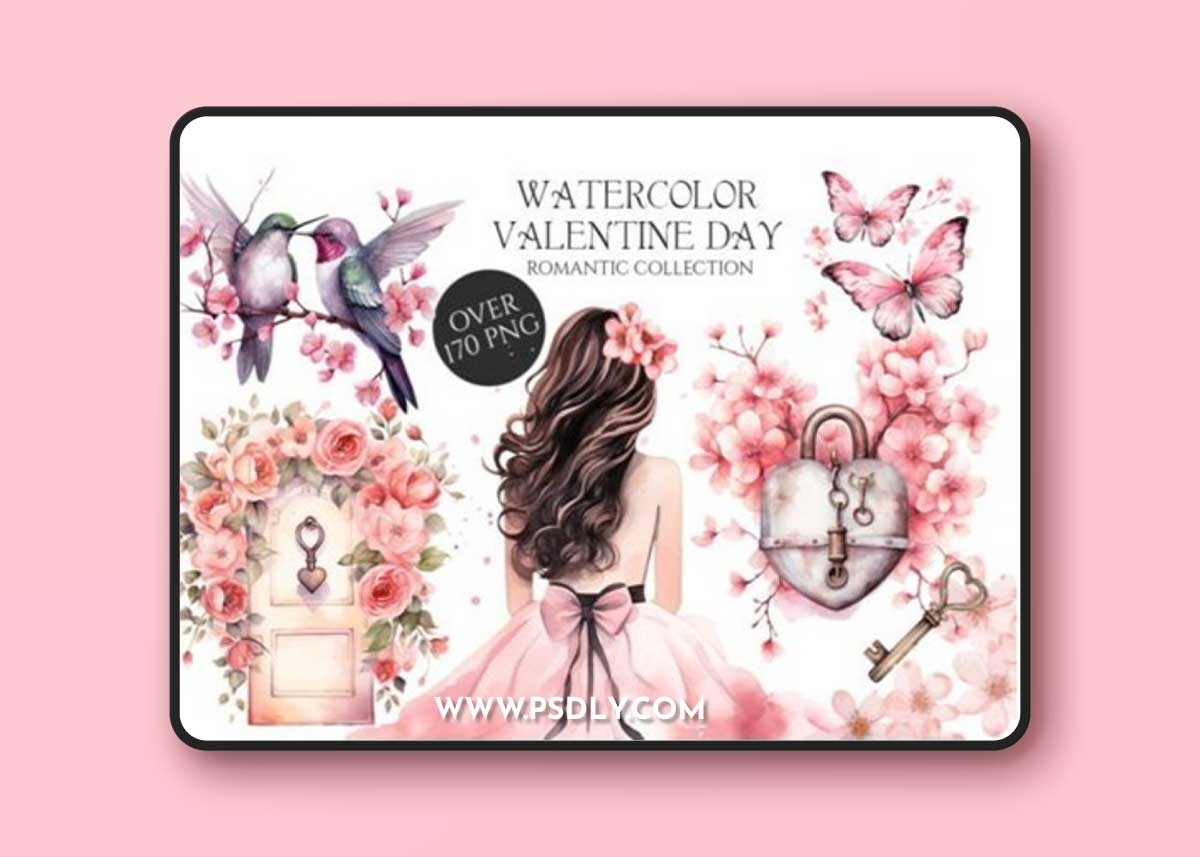 Watercolor Valentine Day PNG 86153832