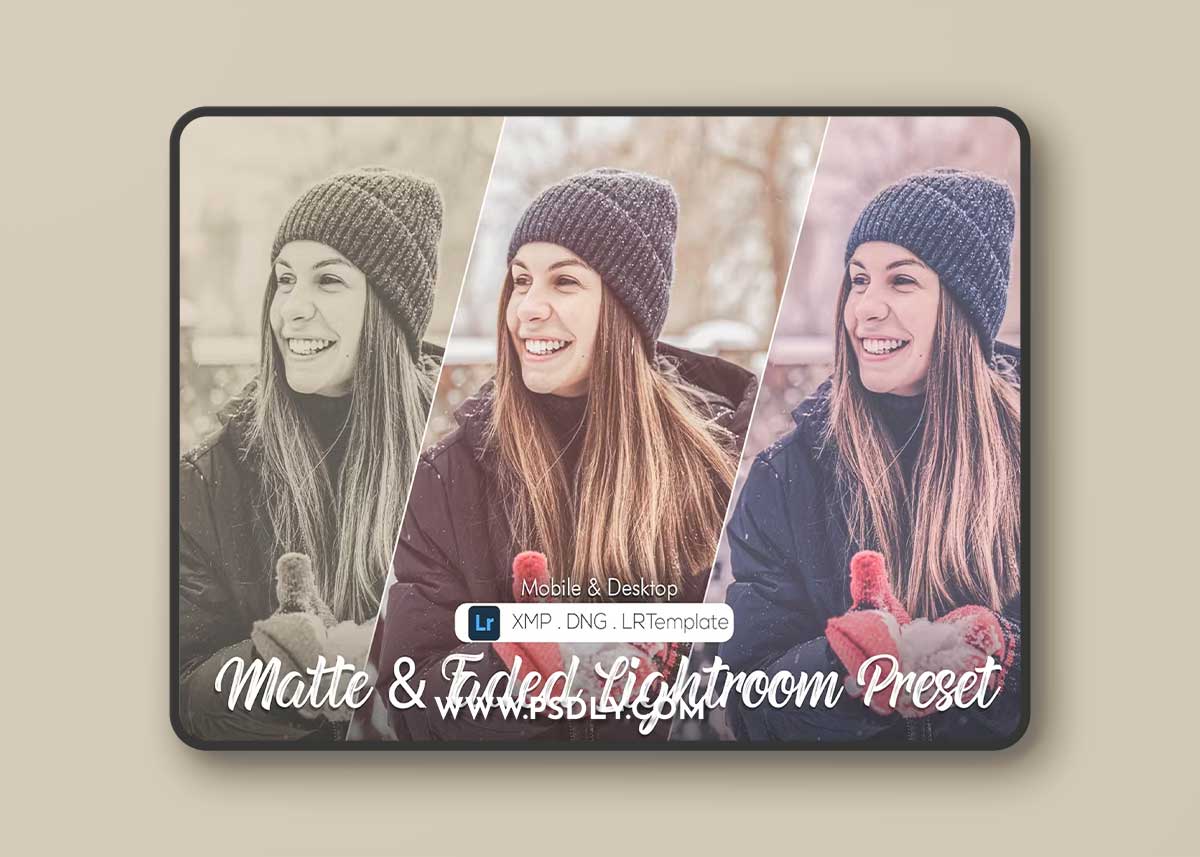 20 Matte & Faded Lightroom Presets DX8SB93