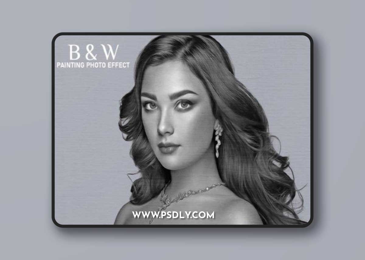Black and White Painting Photo Effect