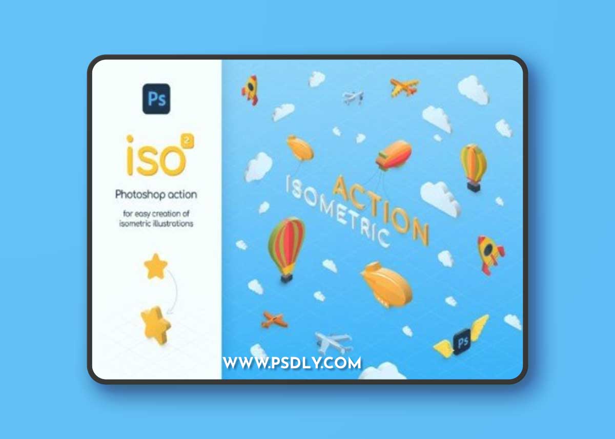 Isometric Illustration Photoshop Action