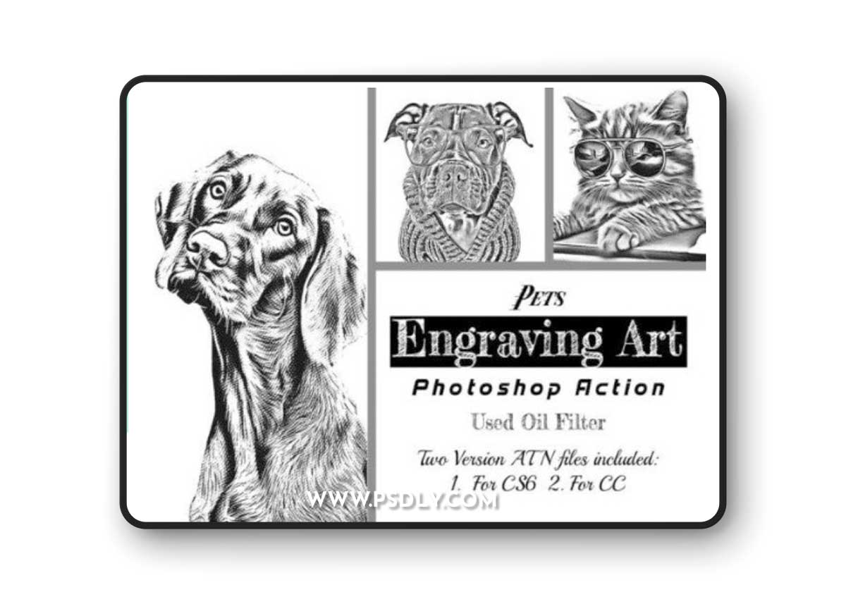 Pets Engraving Art Photoshop Action