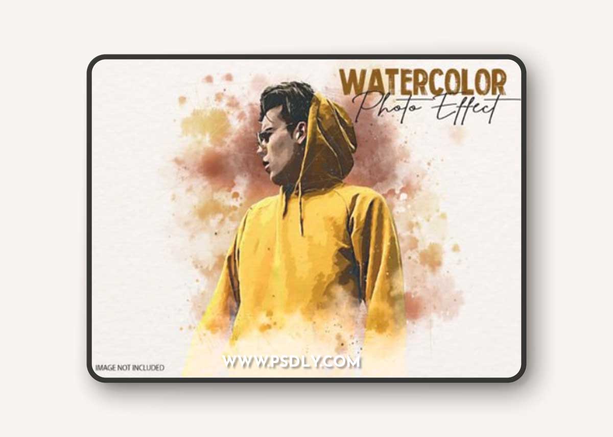 Watercolor Photo Effect PSD Template