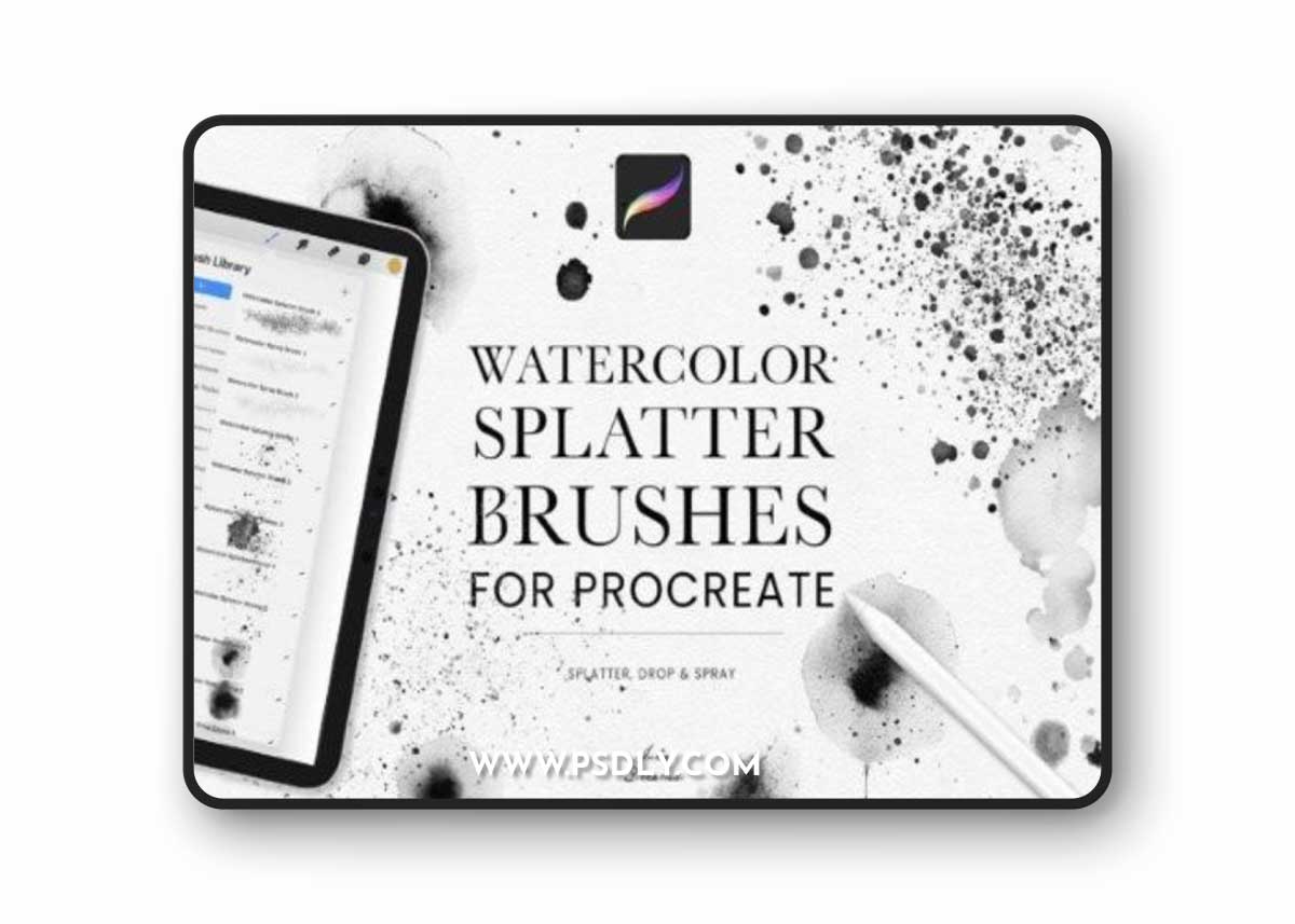 Watercolor Splatter Procreate Brushes