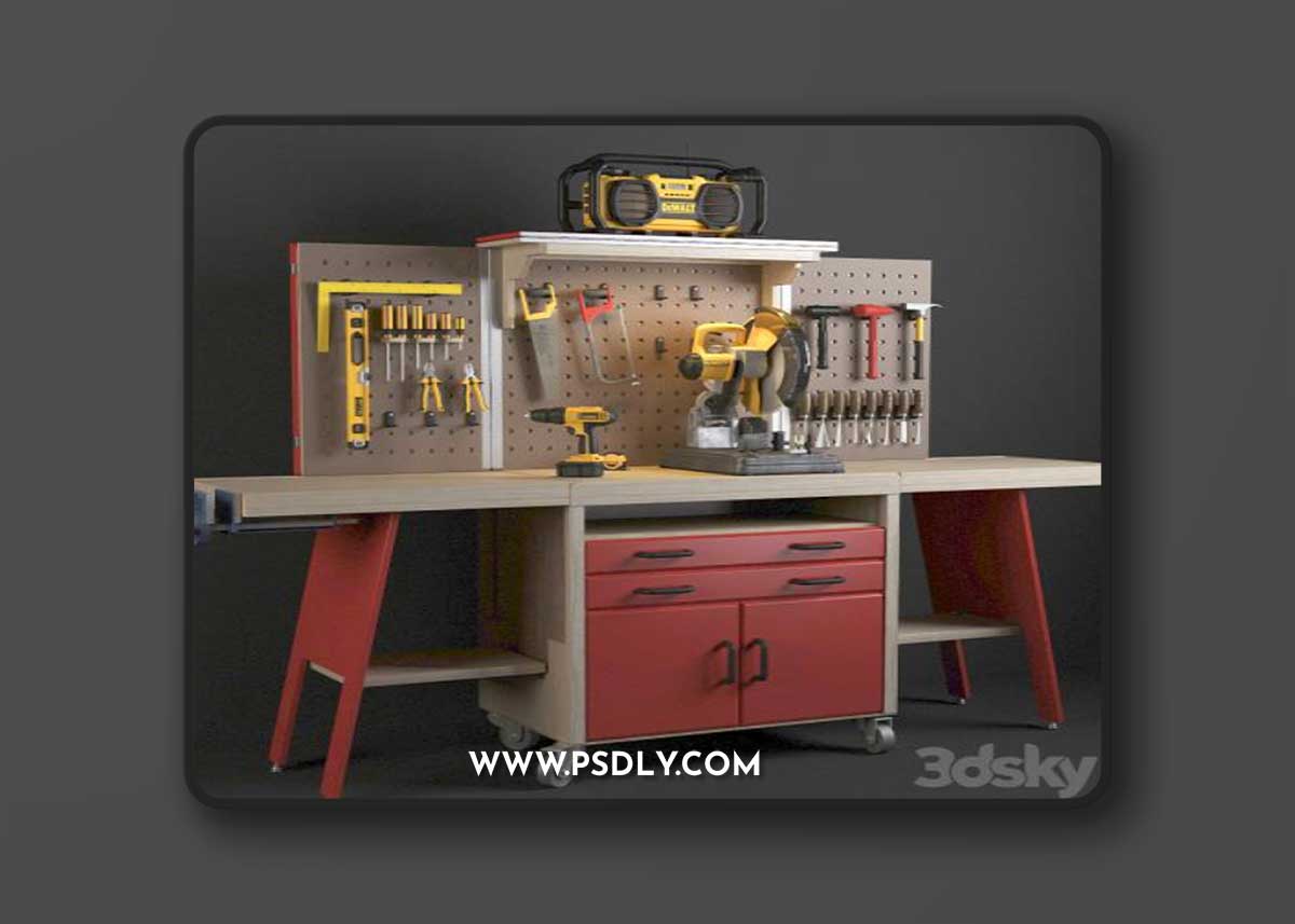 Workbench with tools DeWalt