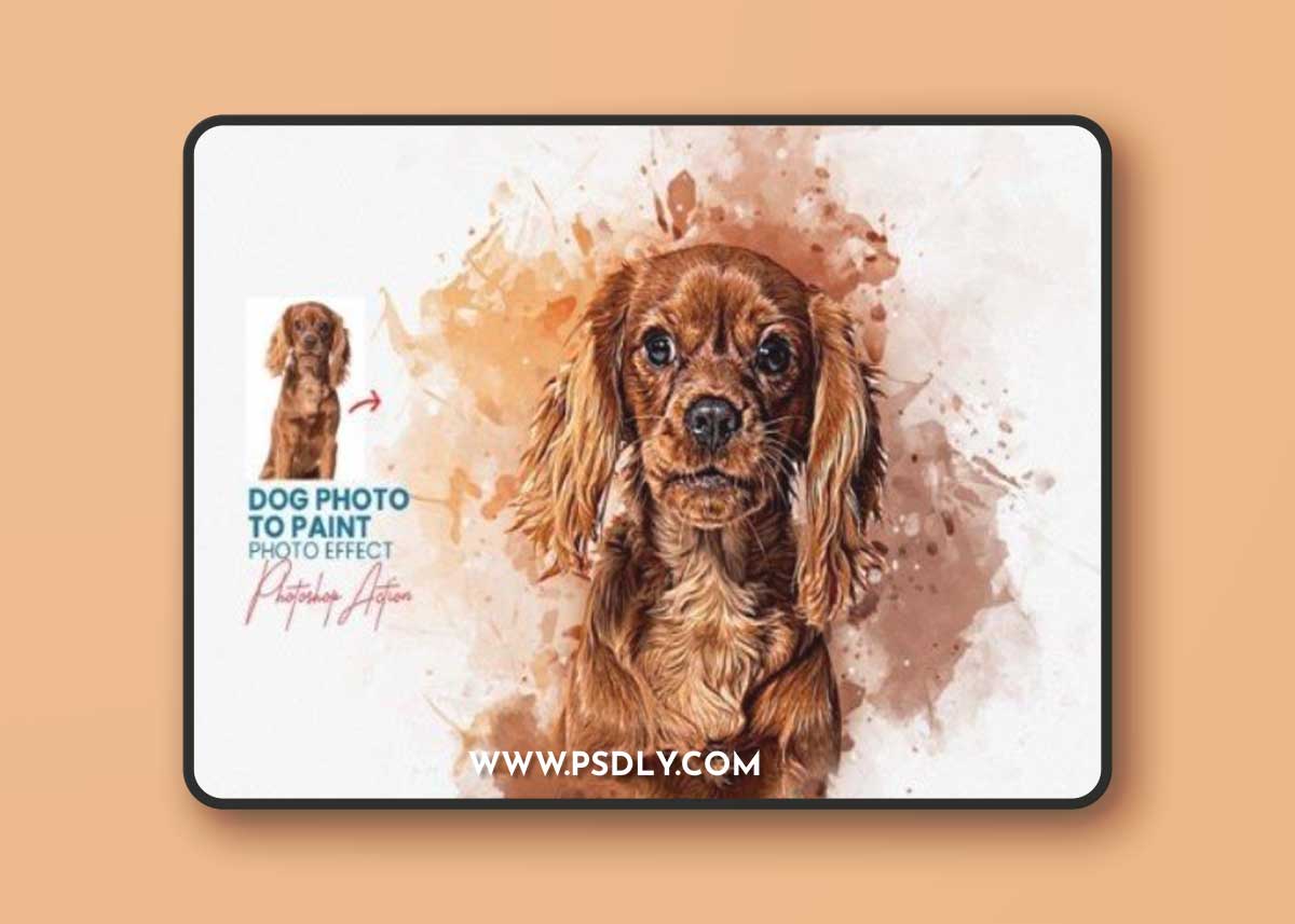 Dog Photo to Paint Photoshop Action