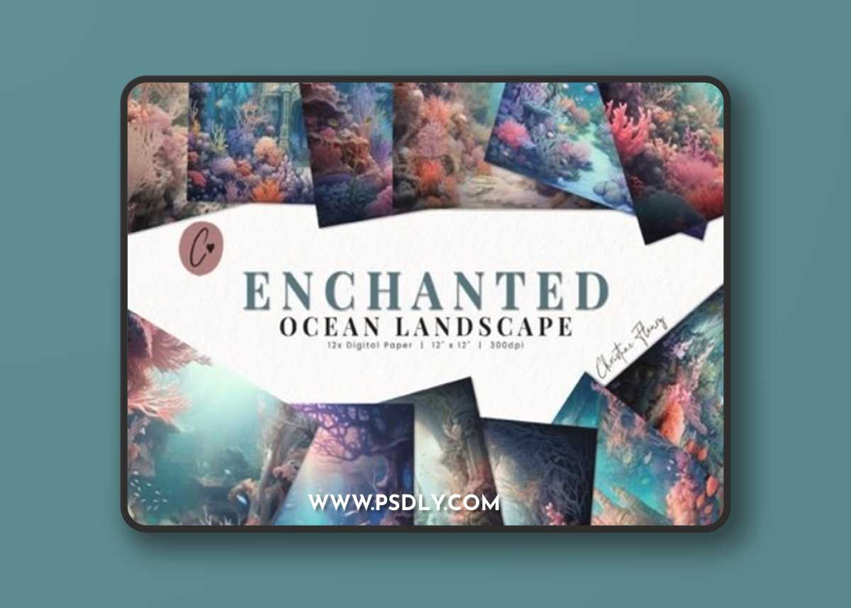 Enchanted Ocean Landscape Digital Paper 93461550