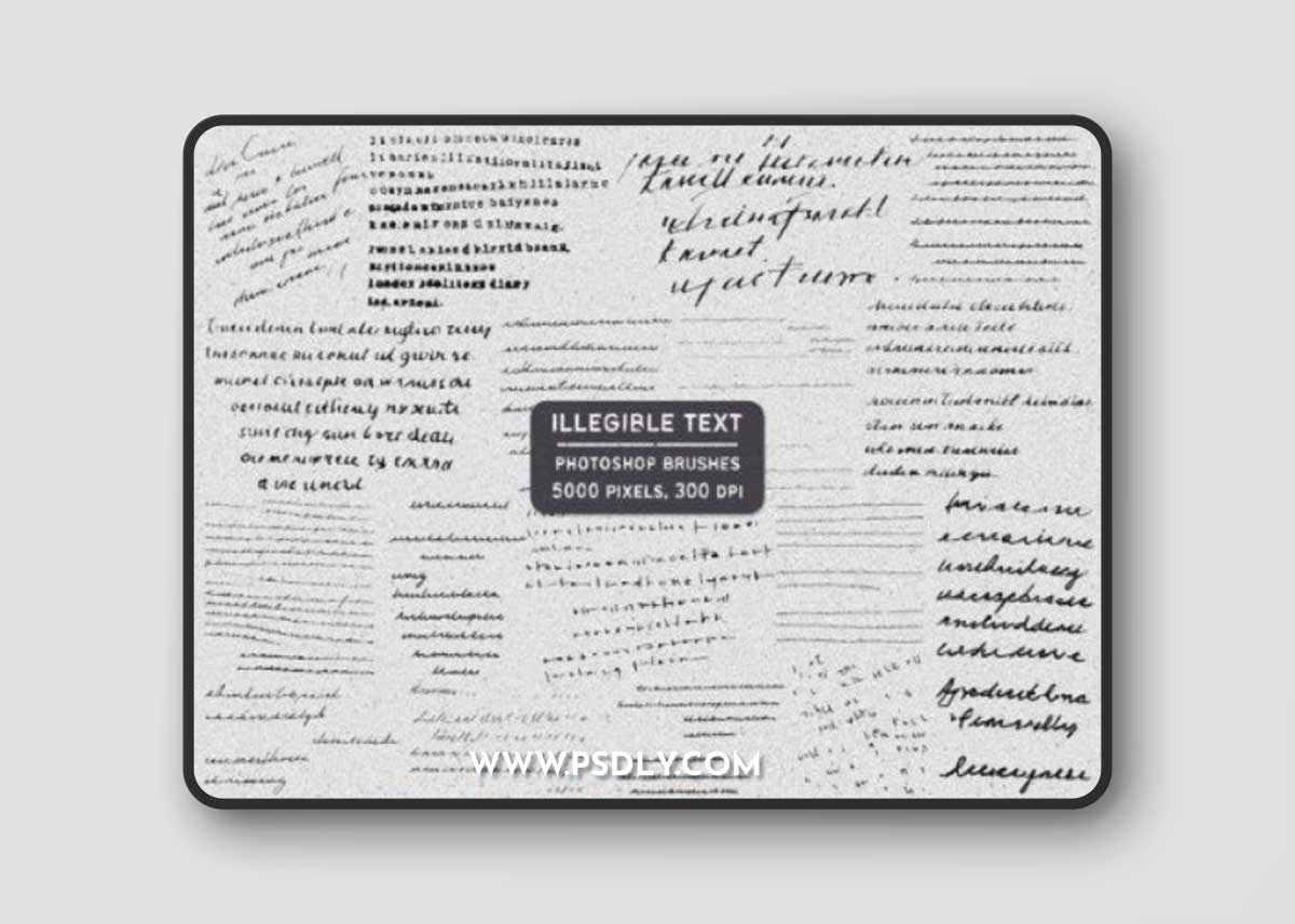 Illegible Text Photoshop Brush Set