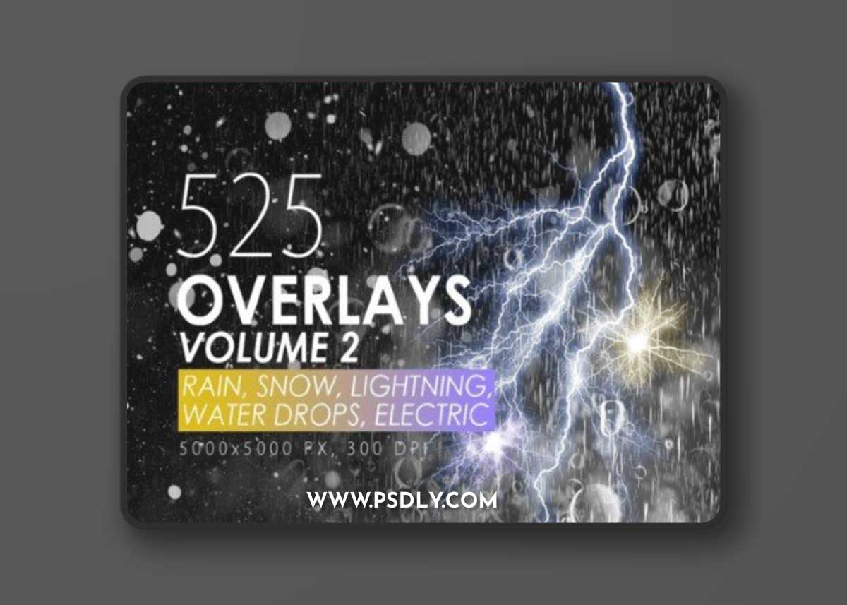 525 Rain Snow Lightning Overlays - JPEG