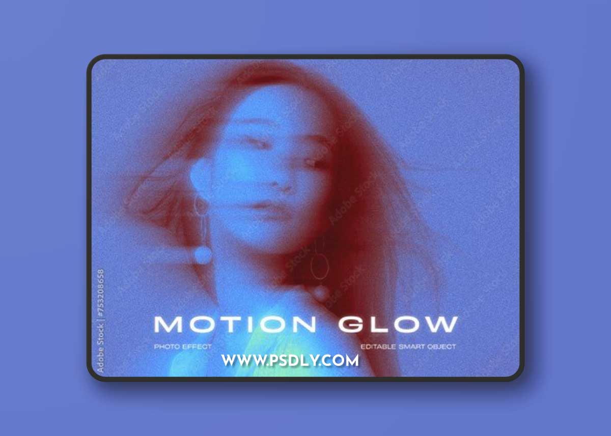 Motion Glow Photo Effect Mockup