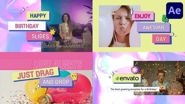 Videohive Happy Birthday Slides for After Effects 51651395