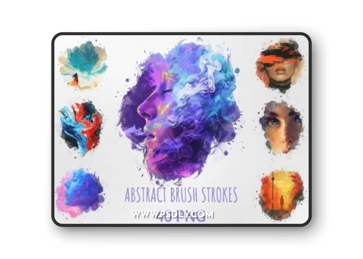 Watercolor Abstract Brush Strokes