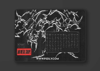 56 Hand-drawn Metal Shapes - Sleek Chrome Effects