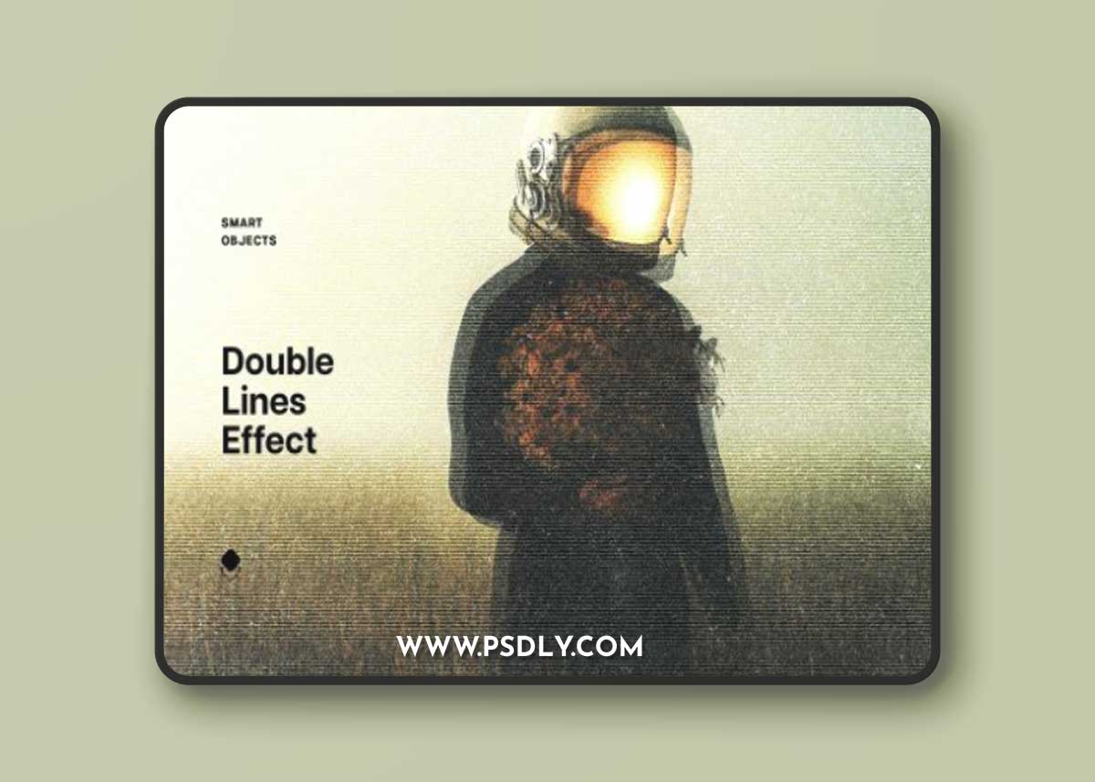 Double Lines Photo Effect Mockup