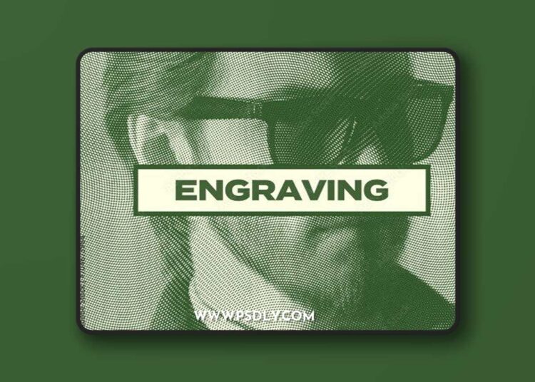 Engraving Halftone Risograph Photo Effect 1 Engraving Halftone Risograph Photo Effect