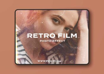 Retro Film Frame Grain Light Leak Photo Effect