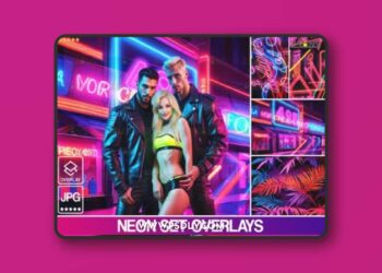 Photoshop Overlays Neon Backdrop Texture