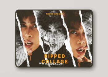 Ripped Collage Paper Photoshop Effect