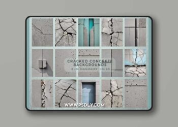 14 Cracked Concrete Textures Pack