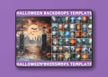 200 Halloween Digital Backdrops Bundle