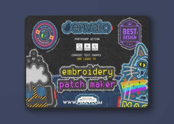 Embroidery Patch Maker Photoshop Action CBJN2EK