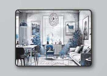 Interior Drawing Photoshop Action