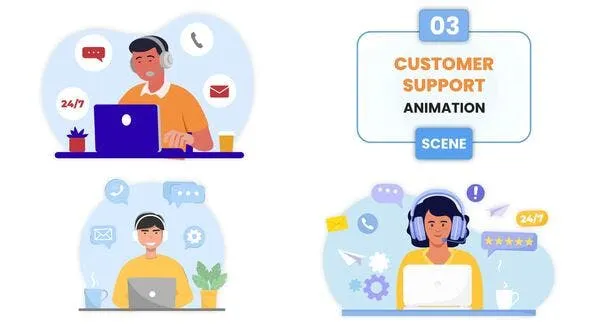 Videohive Customer Support Animation Scene 54128610 1 Videohive Customer Support Animation Scene 54128610