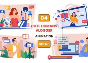 Videohive Cute Vlogger Animation Scene 54128629
