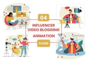 Videohive Influencer Video Blogging Animation Scene 54141834