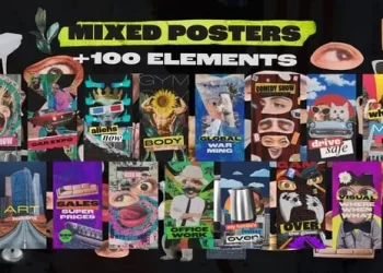 Videohive Mixed Posters and 100 Collage Elements 54254304
