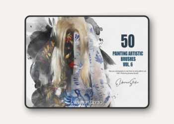 50 Painting Artistic Brushes - Vol. 6 C5U9D34