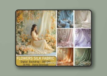 Flowers Silk Fabric Digital Backdrops