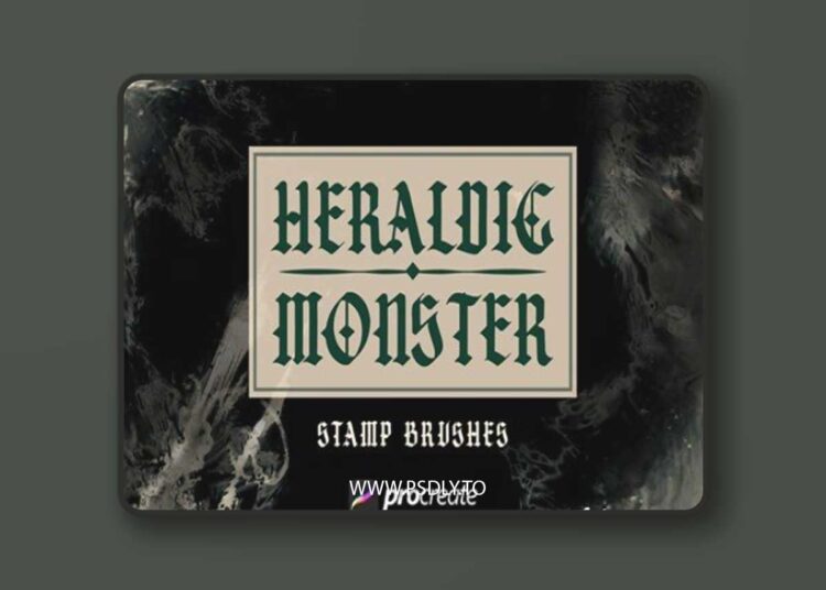Heraldic Monster Stamp Brush Procreate 37WT4WB 1 Heraldic Monster Stamp Brush Procreate 37WT4WB