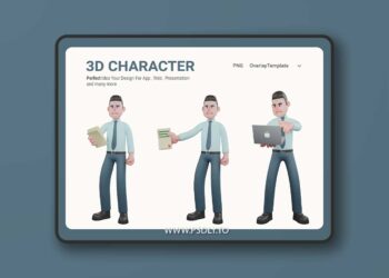 High-Res Financial Analysis 3D Cartoon Character 9YCAVBD
