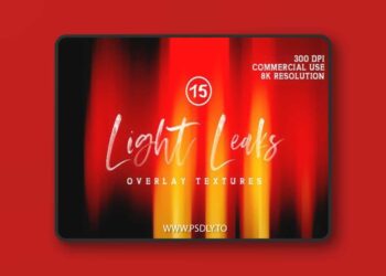 15 Ultra HD Light Leak Overlays [8K] for Photoshop