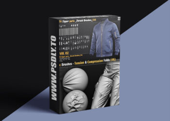 Artstation - 70 Zipper parts _Zbrush Brushes_UVS