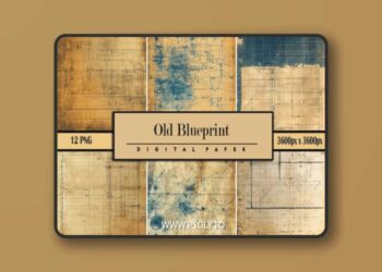 Old Blueprint - 12 Grunge Textures