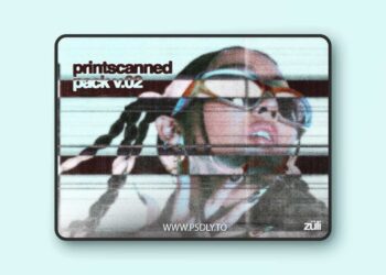 Print Scanned Textures Pack - 9 Photoshop Overlays