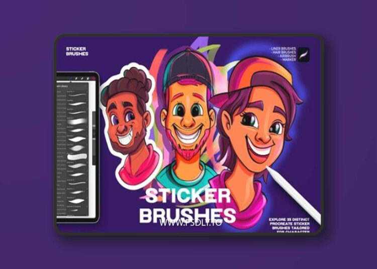 Procreate Sticker Brushes C9L24EZ 1 Procreate Sticker Brushes C9L24EZ