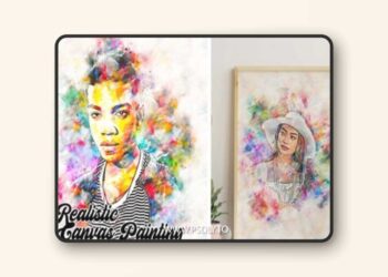 Realistic Canvas Painting Action