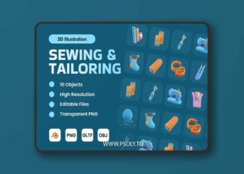 Sewing & Tailoring 3D Illustration ECXSE7E
