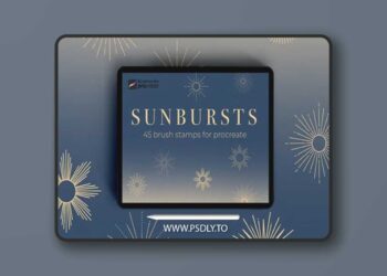 Sunbursts - 45 Stamp Brushes for Procreate