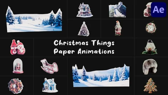 Videohive Christmas Things Paper Animations for After Effects 55531729 1 Videohive Christmas Things Paper Animations for After Effects 55531729