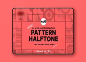 100 Halftone Brush Shape Design