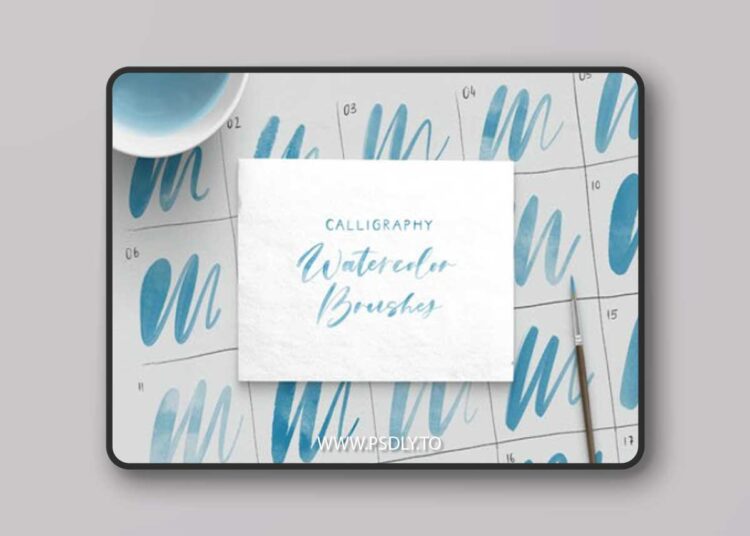 25 Watercolor Calligraphy Brushes for Procreate 1 25 Watercolor Calligraphy Brushes for Procreate