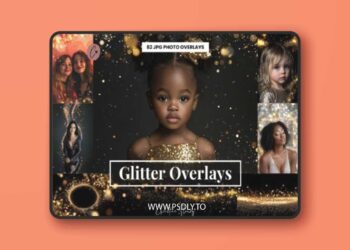 82 Gold Glitter Overlays