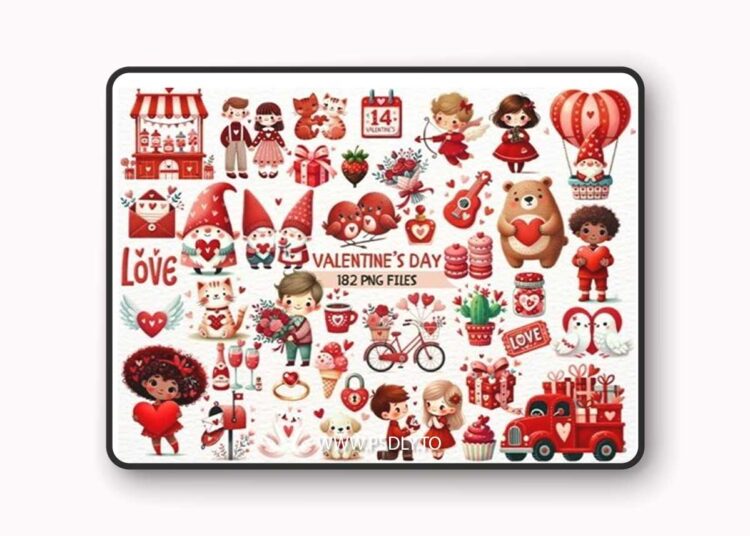 Cute Watercolor Valentine's Day Clipart 111462455 1 Cute Watercolor Valentine's Day Clipart 111462455