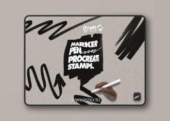 Marker Pen Procreate Stamp Brushes 92XQ6R4