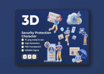 Security Protection Character - 3D Illustration M852FWH